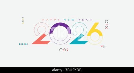 2026 Nummer Typografie Design. Stock Vektor
