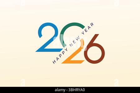 2026 Logo-Vorlage. „Happy New Year“-Logo Stock Vektor