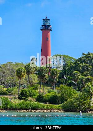 Jupiter Inlet Light, Jupiter, Florida. Der historische Leuchtturm und das Museum werden von der Loxahatchee River Historical Society betrieben Stockfoto