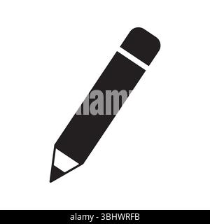 Bleistiftsymbol flache Design Vektor Illustration isoliert Stock Vektor