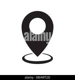 Kartennadel-Symbol-Vektordesign auf weißem Hintergrund Stock Vektor