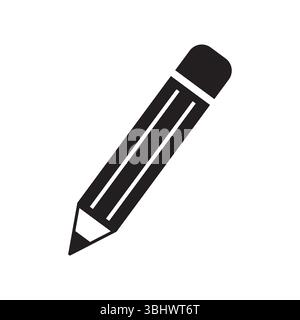 Bleistiftsymbol flache Design Vektor Illustration isoliert Stock Vektor
