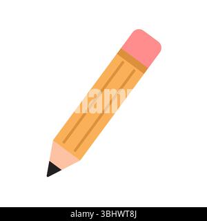 Bleistiftsymbol flache Design Vektor Illustration isoliert Stock Vektor
