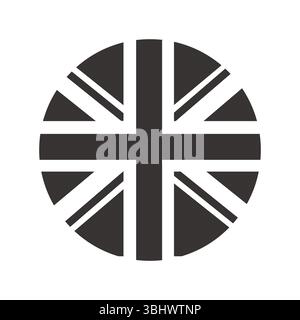 Vereinigtes Königreich Farbkreis Flaggensymbol isolierter Vektor flach isoliert Stock Vektor