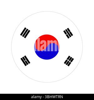 Südkoreas Flaggensymbol isolierte Vektorillustration Stock Vektor