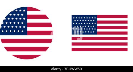 Flagge der USA Symbol der Vereinigten Staaten amerikanisches Nationalsymbol. Vektorabbildung Stock Vektor