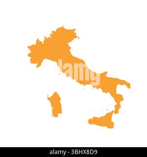 Karte von Italien, Schildersilhouette. Weltkarte Globe. Vektorillustration isoliert auf weißem Hintergrund. Europäischer Kontinent Stock Vektor