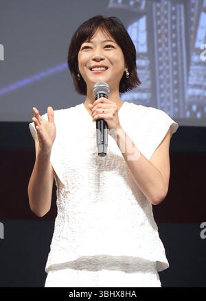 Tokio, Japan. Juni 2025. Die japanische Schauspielerin Juri Ueno spricht am Mittwoch, den 11. Juni 2025, beim Short Shorts Film Festival & Asia 2025 in Tokio. (Foto: Yoshio Tsunoda/AFLO) Credit: Aflo Co. Ltd./Alamy Live News Stockfoto