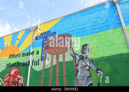 Das Symbol von Birmingham, die vulkanische, riesige, 56 m hohe gusseiserne Statue des römischen Gottes der Metallverarbeitung, wurde für die St Louis World Fair 1904 in Auftrag gegeben. Stockfoto