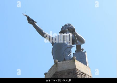 Das Symbol von Birmingham, die vulkanische, riesige, 56 m hohe gusseiserne Statue des römischen Gottes der Metallverarbeitung, wurde für die St Louis World Fair 1904 in Auftrag gegeben. Stockfoto