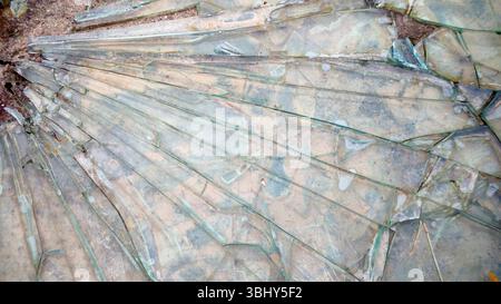 Zersplitterte Glasfragmente, Abstrakte Gebrochene Textur Stockfoto