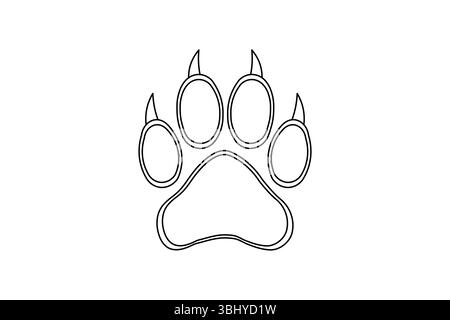 Dog Pow Footprint Icon Linie Art Vektor Illustration Stock Vektor