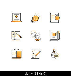 Bildung - modernes Design style Icons einstellen Stock Vektor