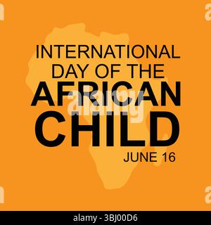 Internationaler Tag des afrikanischen Kindes Poster Stock Vektor