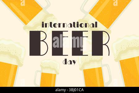 Internationaler Biertag Banner Design flache Vektor-Illustration. Stock Vektor