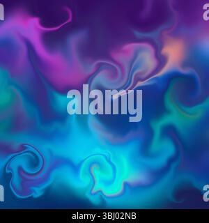 Ein faszinierender abstrakter Hintergrund mit wirbelnden Neonfarben, die sich nahtlos in eine fließende Form einfügen. Die lebendigen Farbtöne sorgen für eine dynamische und fesselnde Atmosphäre Stockfoto