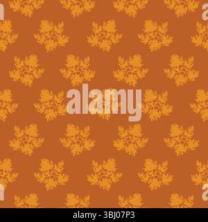Nahtloses Vintage-Design mit Blumen- und Schneeflockenmuster für die Weihnachtstapete Stock Vektor