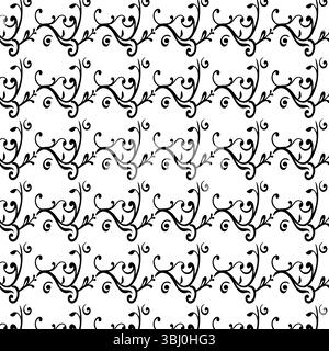Nahtloses Rebe-Scroll-Muster - Eleganter Botanischer Hintergrund Stock Vektor