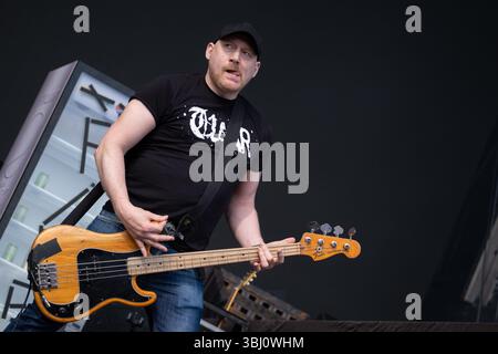 Trondheim, Norwegen. Juni 2025. Die norwegische Punkband The Good the Bad and the Zugly gibt ein Live-Konzert während des norwegischen Musikfestivals Neon Festival 2025 in Trondheim. Stockfoto