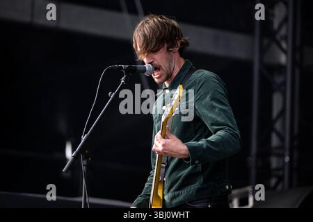 Trondheim, Norwegen. Juni 2025. Die norwegische Punkband The Good the Bad and the Zugly gibt ein Live-Konzert während des norwegischen Musikfestivals Neon Festival 2025 in Trondheim. Stockfoto