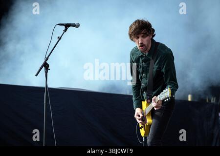 Trondheim, Norwegen. Juni 2025. Die norwegische Punkband The Good the Bad and the Zugly gibt ein Live-Konzert während des norwegischen Musikfestivals Neon Festival 2025 in Trondheim. Stockfoto