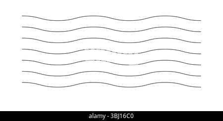 Vektor-Wasserwellen. Satz von welligen Zickzacklinien. Vektor-Zickzack-Linien und Wellen, Wellenmuster. Stock Vektor