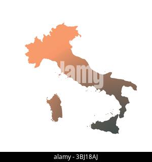 Karte von Italien, Schildersilhouette. Weltkarte Globe. Vektorillustration isoliert auf weißem Hintergrund. Europäischer Kontinent Stock Vektor