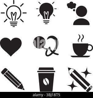 Symbol Für Kreatives Denken – Minimal Design Elements Kollektion Stock Vektor