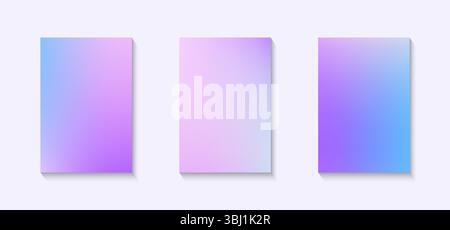 Helle, moderne Hintergründe mit weichen, abstrakten, verschwommenen Verläufen in lebhaften Pastelltönen. Sammlung für Broschüren, Poster, Banner, Fly Stock Vektor