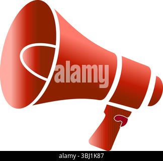Rotes Megaphone-Symbol | Symbol für Ankündigungen, Proteste und Marketing Stock Vektor