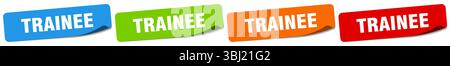Aufkleber für Trainee. Aufkleber für Trainee isoliert auf weißem Hintergrund Stock Vektor