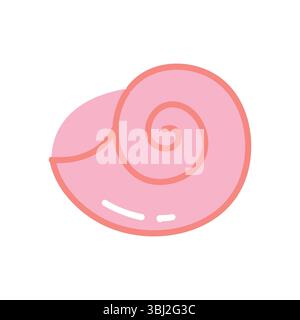 Niedliche Muschel Vektor Illustration Rosa Spirale Strand Shell Design Stock Vektor