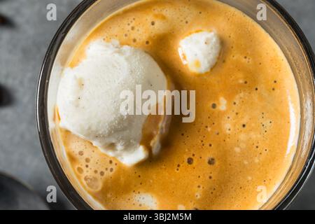 Hausgemachter Kaffee Affogato Eiscreme in einer Tasse Stockfoto