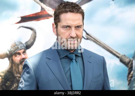 MIRACLE MILE, LOS ANGELES, KALIFORNIEN, USA - JUNI 07: Der schottische Schauspieler und Produzent Gerard Butler kommt am 7. Juni 2025 zur Premiere von Universal Pictures und DreamWorks Animation's „How to Train Your Dragon“ im David Geffen Theater im Academy Museum of Motion Pictures in Miracle Mile, Los Angeles, Kalifornien, USA. (Foto: Xavier Collin/Image Press Agency) Stockfoto