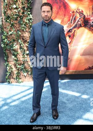 MIRACLE MILE, LOS ANGELES, KALIFORNIEN, USA - JUNI 07: Der schottische Schauspieler und Produzent Gerard Butler kommt am 7. Juni 2025 zur Premiere von Universal Pictures und DreamWorks Animation's „How to Train Your Dragon“ im David Geffen Theater im Academy Museum of Motion Pictures in Miracle Mile, Los Angeles, Kalifornien, USA. (Foto: Xavier Collin/Image Press Agency) Stockfoto