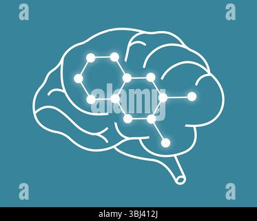 Hirngesundheit, Hormontherapie und Problemkonzept Stockfoto