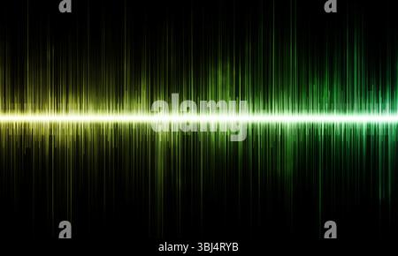 Schallwellenmuster. Musik, Frequenz, Beat, Rhythmus und Melodie in digitaler, elektronischer Form. Wellenform, Amplitude, Energie, Bewegung, Signal. Dynamischer Equaliz Stockfoto
