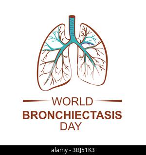 Medizinisches Lungendiagramm zum Weltbronchiektasen-Tag Stock Vektor