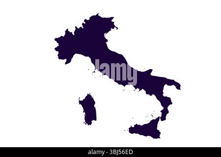 Karte von Italien, Schildersilhouette. Weltkarte Globe. Vektorillustration isoliert auf weißem Hintergrund. Europäischer Kontinent Stock Vektor