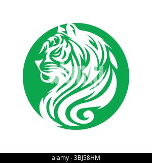 Roaring Tiger Logo Design Vektor Illustration Stock Vektor