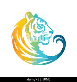 Roaring Tiger Logo Design Vektor Illustration Stock Vektor