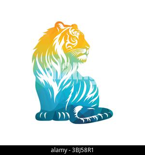 Roaring Tiger Logo Design Vektor Illustration Stock Vektor