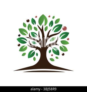 Vektor-Illustration Des Logodesigns Des Baums Stock Vektor