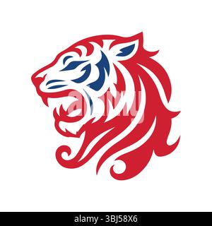Roaring Tiger Logo Design Vektor Illustration Stock Vektor