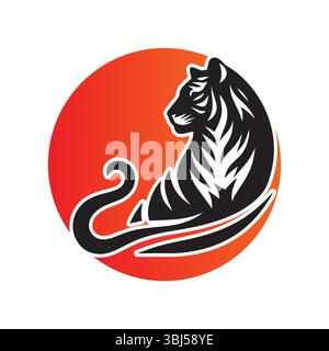 Roaring Tiger Logo Design Vektor Illustration Stock Vektor