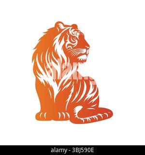Roaring Tiger Logo Design Vektor Illustration Stock Vektor