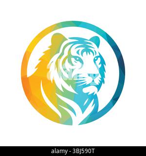 Roaring Tiger Logo Design Vektor Illustration Stock Vektor