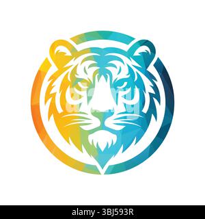 Roaring Tiger Logo Design Vektor Illustration Stock Vektor