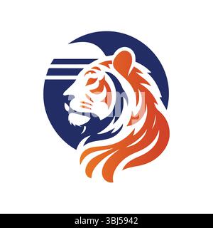 Roaring Tiger Logo Design Vektor Illustration Stock Vektor