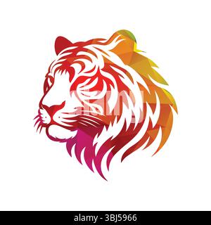 Roaring Tiger Logo Design Vektor Illustration Stock Vektor